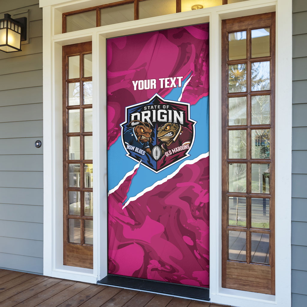 QLD Maroons and NSW Blues Personalised Door Cover Cockroaches Cane Toads Together