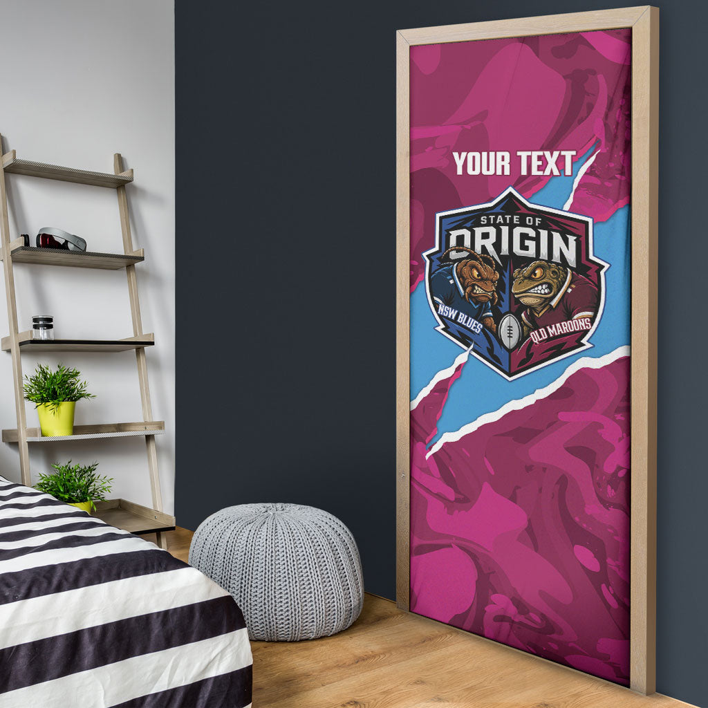 QLD Maroons and NSW Blues Personalised Door Cover Cockroaches Cane Toads Together