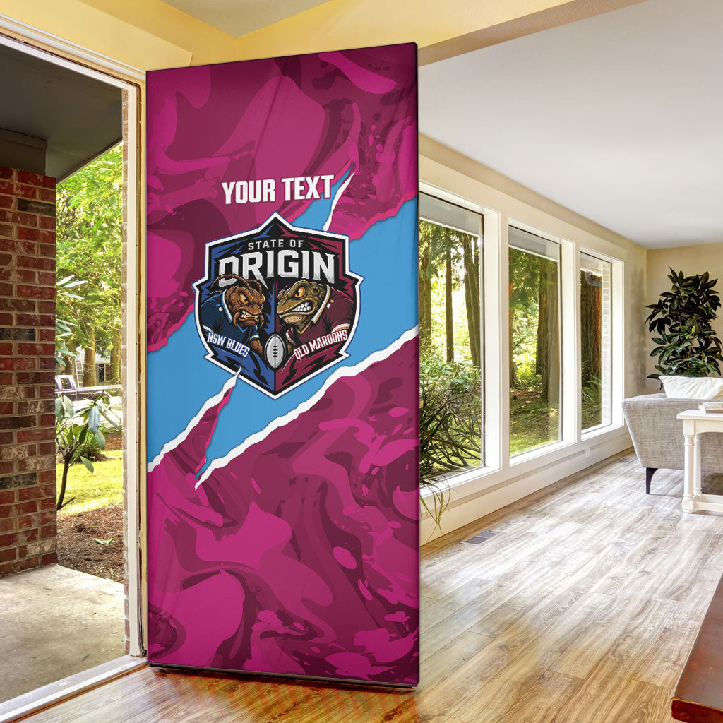 QLD Maroons and NSW Blues Personalised Door Cover Cockroaches Cane Toads Together