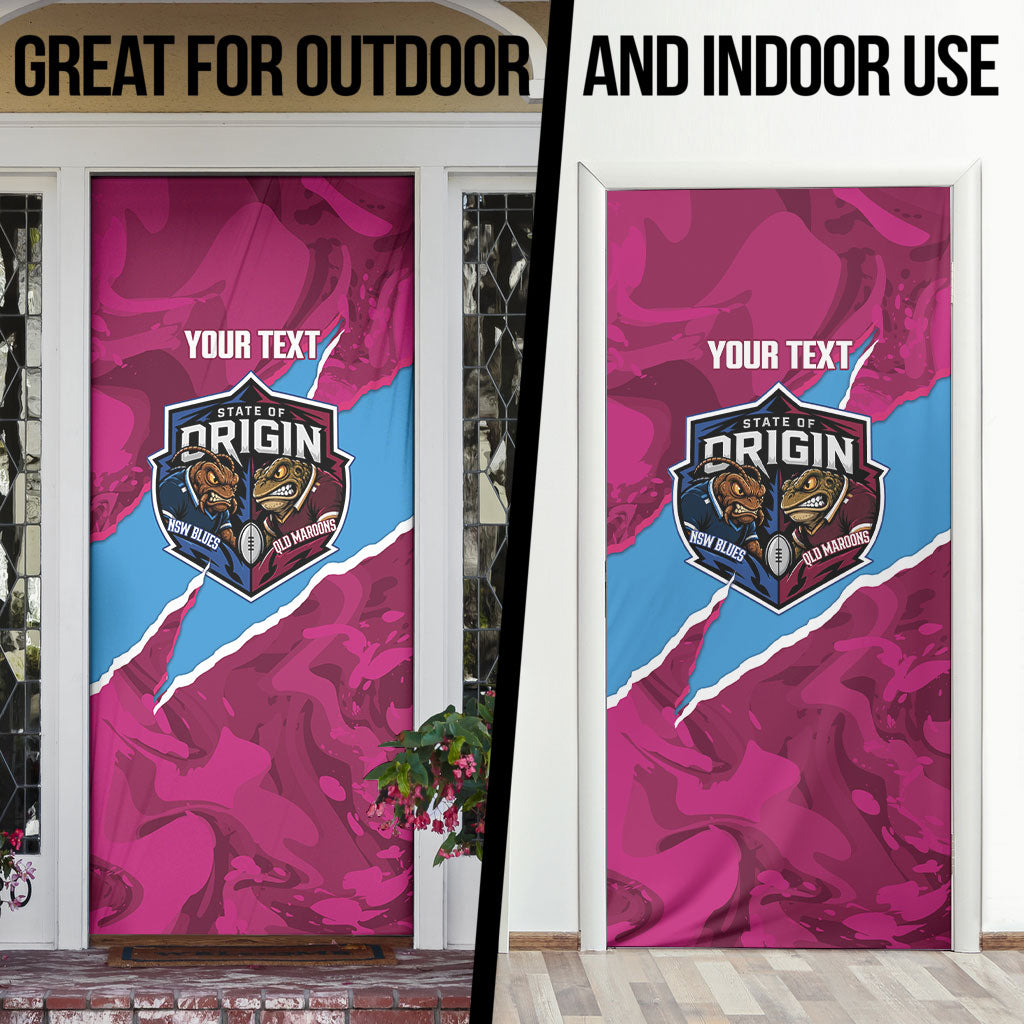 QLD Maroons and NSW Blues Personalised Door Cover Cockroaches Cane Toads Together