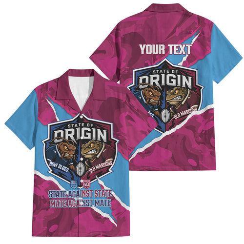 QLD Maroons and NSW Blues Personalised Family Matching Puletasi and Hawaiian Shirt Cockroaches Cane Toads Together