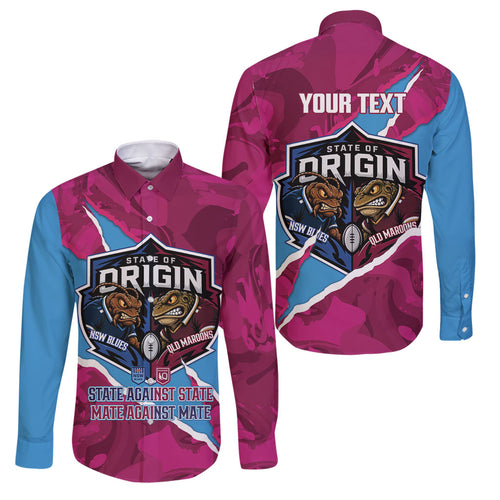 QLD Maroons and NSW Blues Personalised Family Matching Summer Maxi Dress and Hawaiian Shirt Cockroaches Cane Toads Together