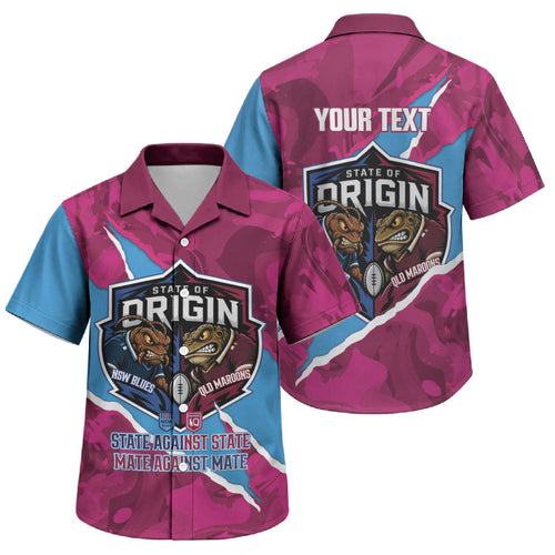 QLD Maroons and NSW Blues Personalised Family Matching Summer Maxi Dress and Hawaiian Shirt Cockroaches Cane Toads Together