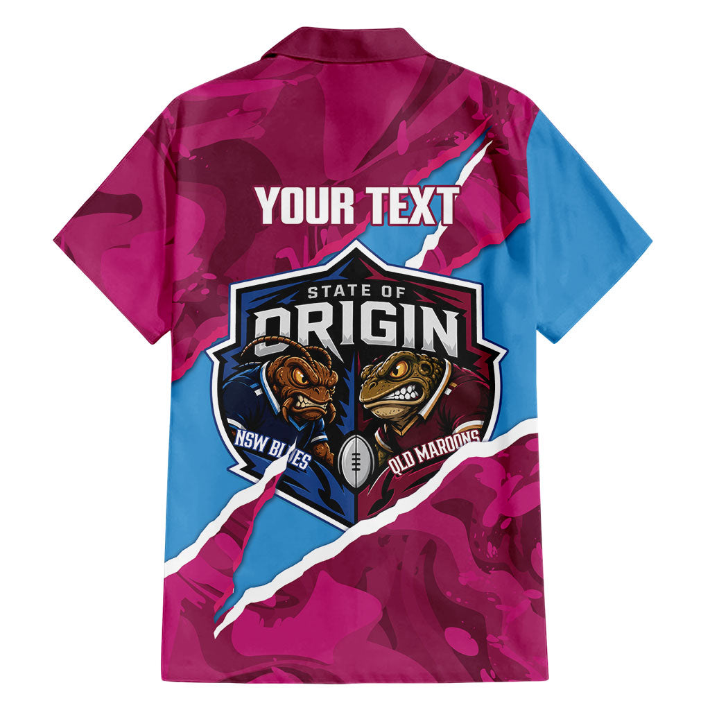 QLD Maroons and NSW Blues Personalised Hawaiian Shirt Cockroaches Cane Toads Together