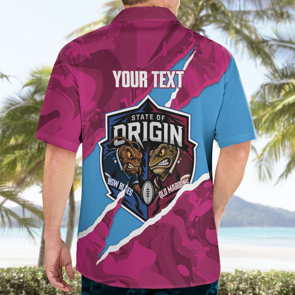 QLD Maroons and NSW Blues Personalised Hawaiian Shirt Cockroaches Cane Toads Together