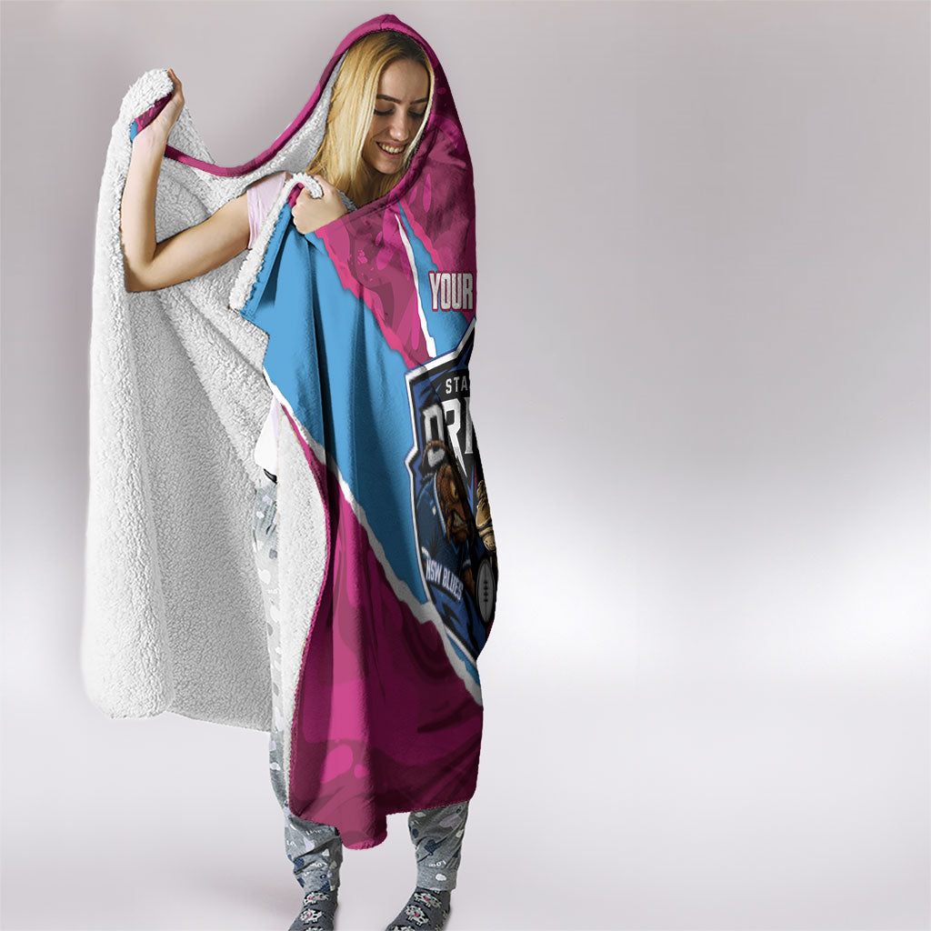 QLD Maroons and NSW Blues Personalised Hooded Blanket Cockroaches Cane Toads Together