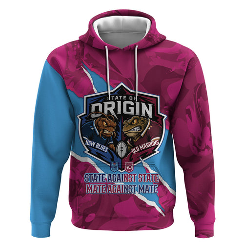 QLD Maroons and NSW Blues Personalised Hoodie Cockroaches Cane Toads Together