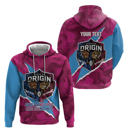 QLD Maroons and NSW Blues Personalised Hoodie Cockroaches Cane Toads Together