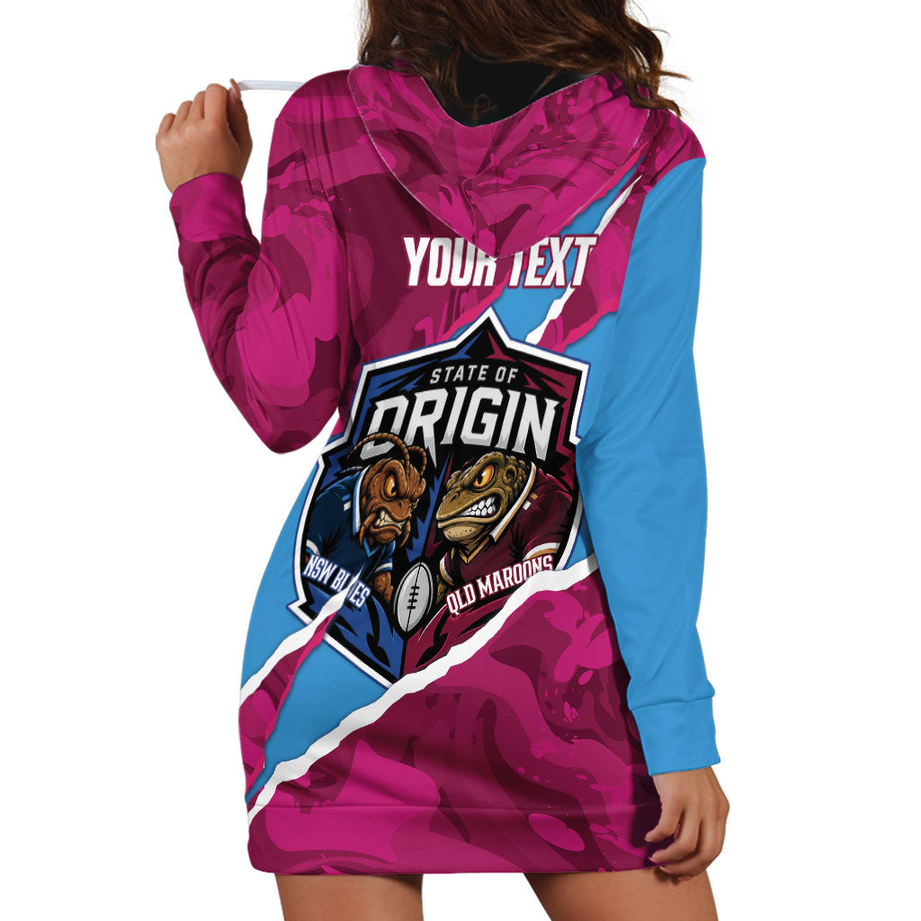 QLD Maroons and NSW Blues Personalised Hoodie Dress Cockroaches Cane Toads Together