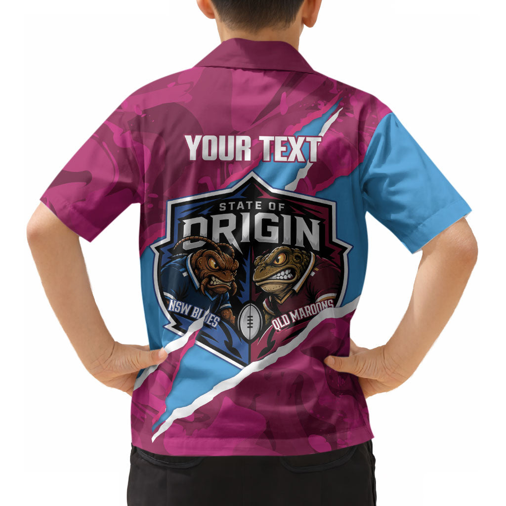 QLD Maroons and NSW Blues Personalised Kid Hawaiian Shirt Cockroaches Cane Toads Together LT14