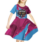 QLD Maroons and NSW Blues Personalised Kid Short Sleeve Dress Cockroaches Cane Toads Together