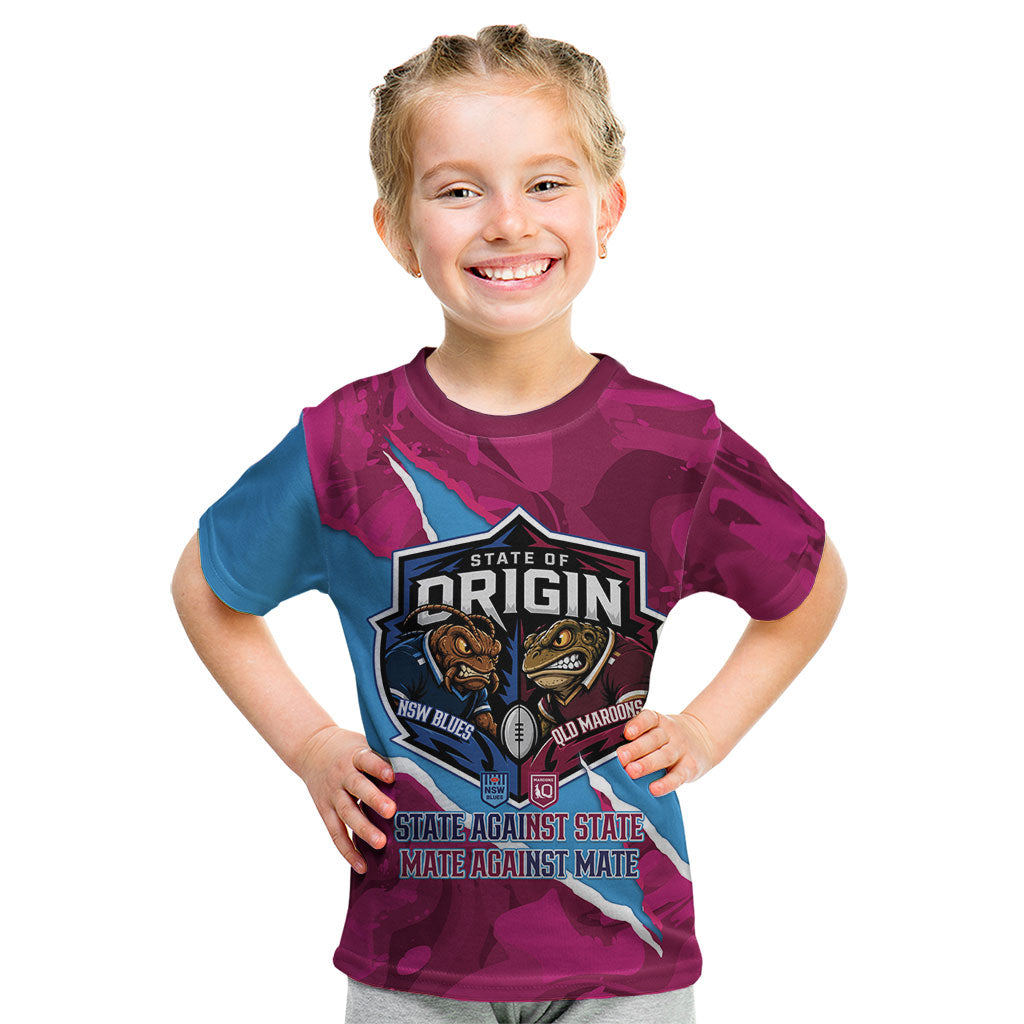 QLD Maroons and NSW Blues Personalised Kid T Shirt Cockroaches Cane Toads Together