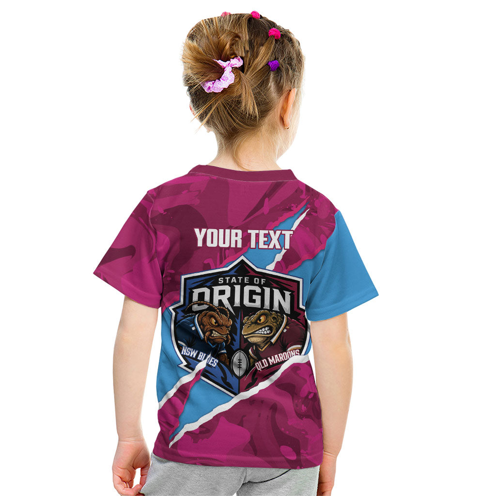 QLD Maroons and NSW Blues Personalised Kid T Shirt Cockroaches Cane Toads Together