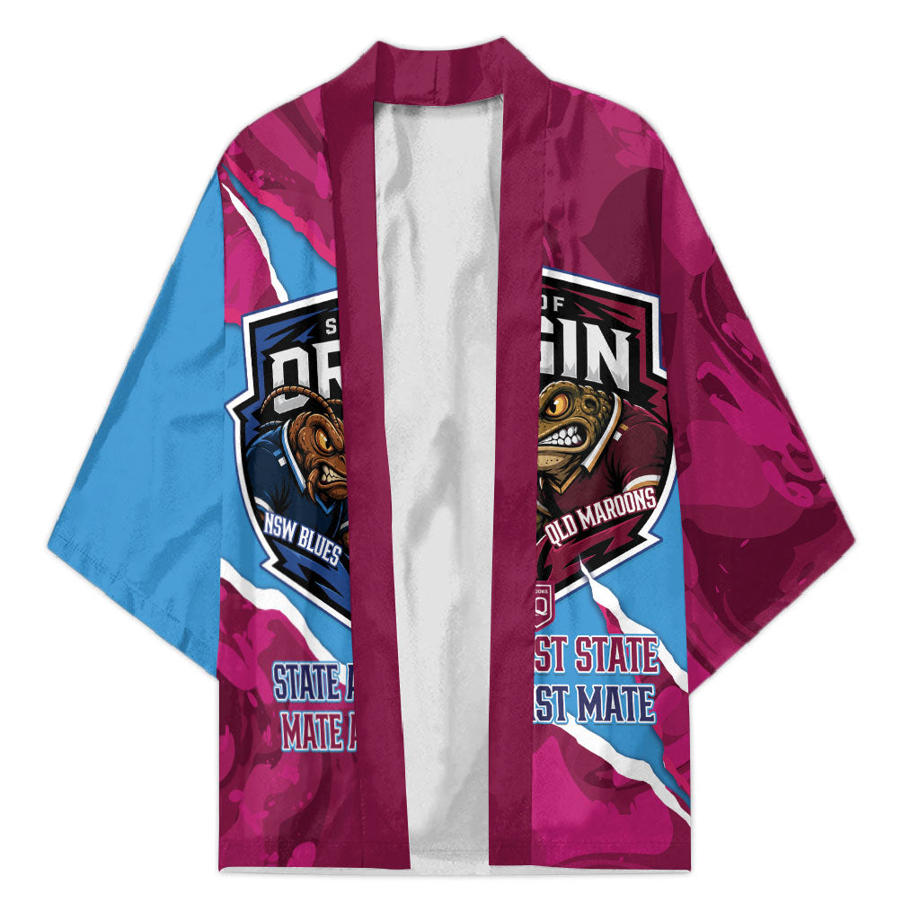 QLD Maroons and NSW Blues Personalised Kimono Cockroaches Cane Toads Together