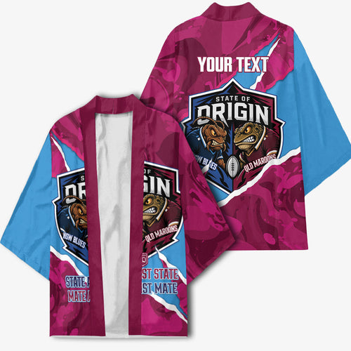 QLD Maroons and NSW Blues Personalised Kimono Cockroaches Cane Toads Together