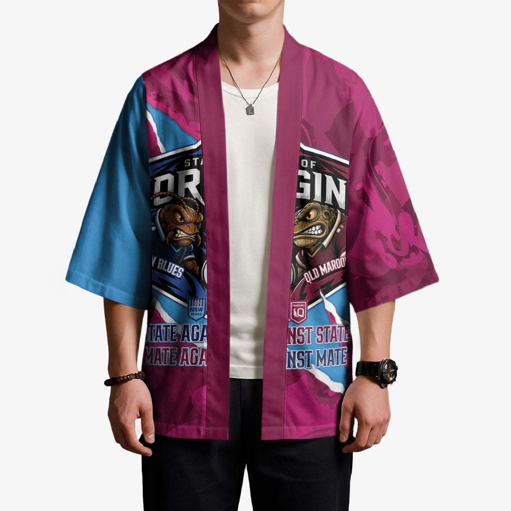 QLD Maroons and NSW Blues Personalised Kimono Cockroaches Cane Toads Together