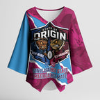 QLD Maroons and NSW Blues Personalised Kimono Sleeve Blouse Cockroaches Cane Toads Together