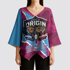 QLD Maroons and NSW Blues Personalised Kimono Sleeve Blouse Cockroaches Cane Toads Together