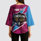 QLD Maroons and NSW Blues Personalised Kimono Sleeve Blouse Cockroaches Cane Toads Together
