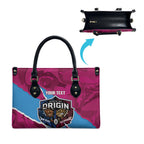 QLD Maroons and NSW Blues Personalised Leather Bag Cockroaches Cane Toads Together