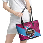 QLD Maroons and NSW Blues Personalised Leather Tote Bag Cockroaches Cane Toads Together