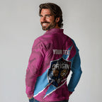 QLD Maroons and NSW Blues Personalised Long Sleeve Polo Shirt Cockroaches Cane Toads Together