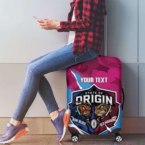 QLD Maroons and NSW Blues Personalised Luggage Cover Cockroaches Cane Toads Together