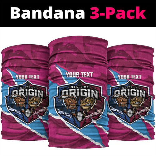 QLD Maroons and NSW Blues Personalised Neck Gaiter Cockroaches Cane Toads Together