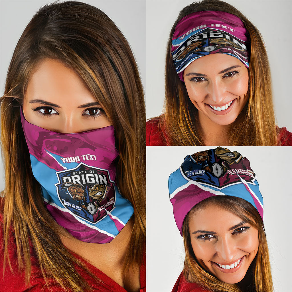 QLD Maroons and NSW Blues Personalised Neck Gaiter Cockroaches Cane Toads Together