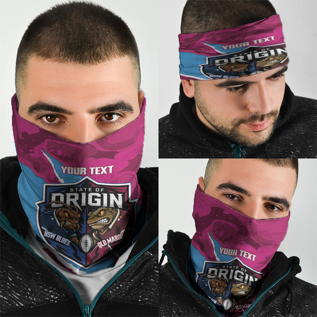 QLD Maroons and NSW Blues Personalised Neck Gaiter Cockroaches Cane Toads Together