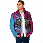 QLD Maroons and NSW Blues Personalised Padded Jacket Cockroaches Cane Toads Together