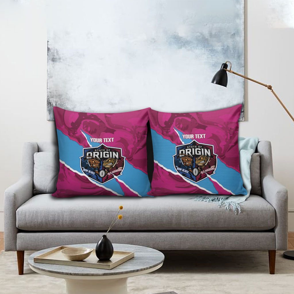 QLD Maroons and NSW Blues Personalised Pillow Cover Cockroaches Cane Toads Together