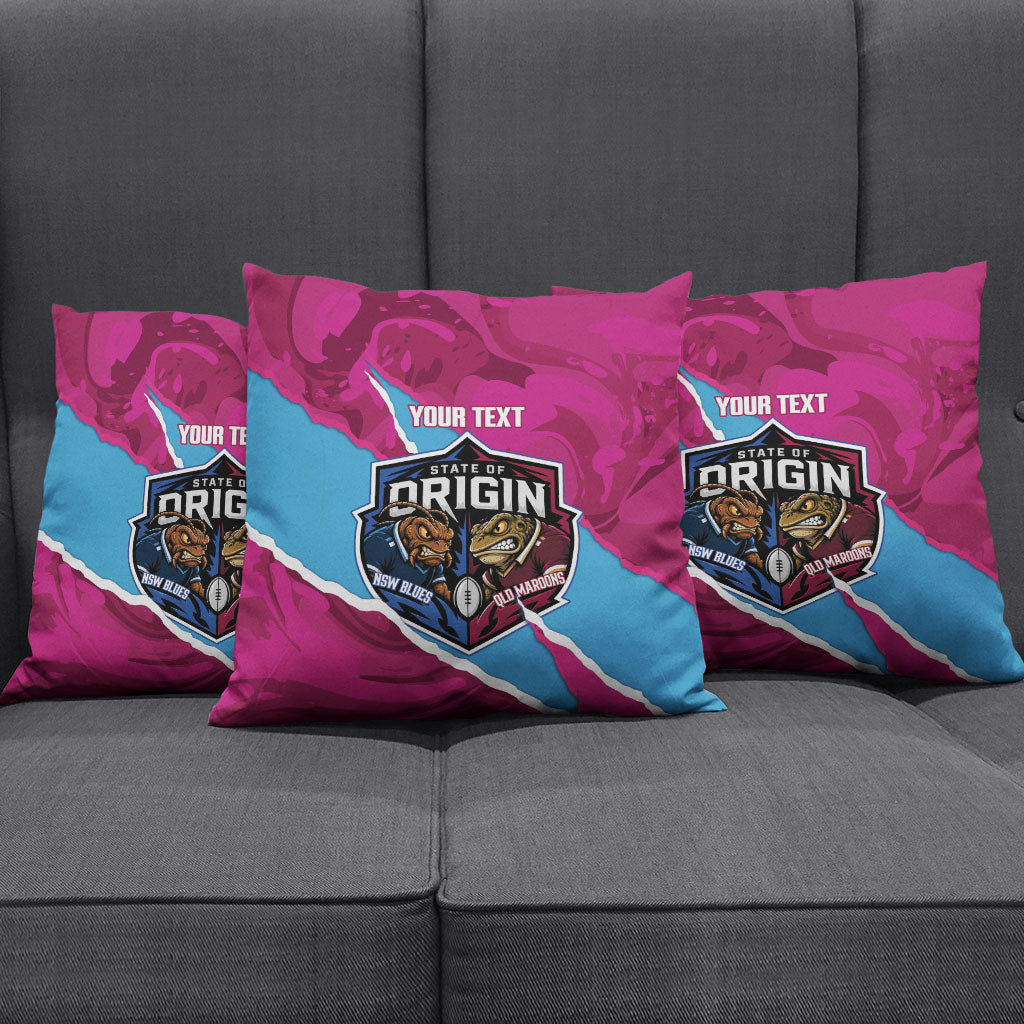 QLD Maroons and NSW Blues Personalised Pillow Cover Cockroaches Cane Toads Together