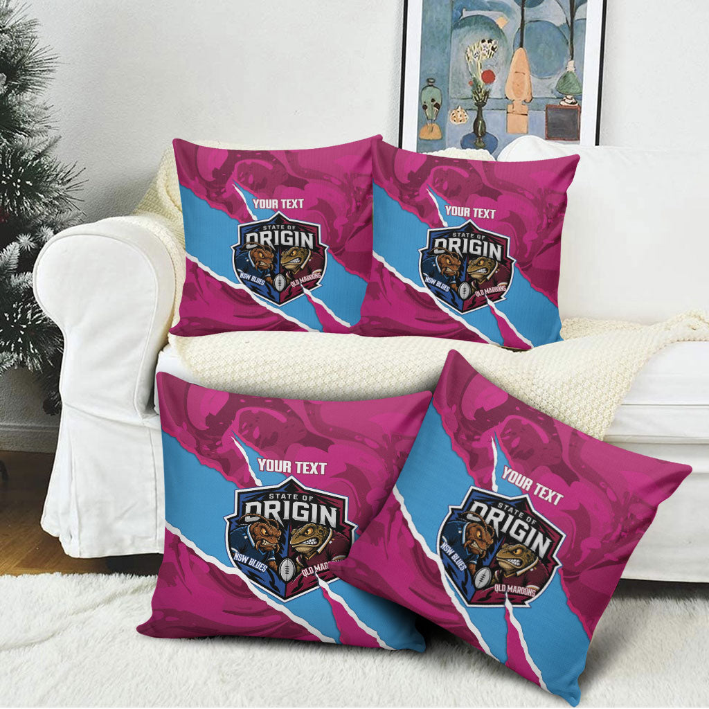 QLD Maroons and NSW Blues Personalised Pillow Cover Cockroaches Cane Toads Together