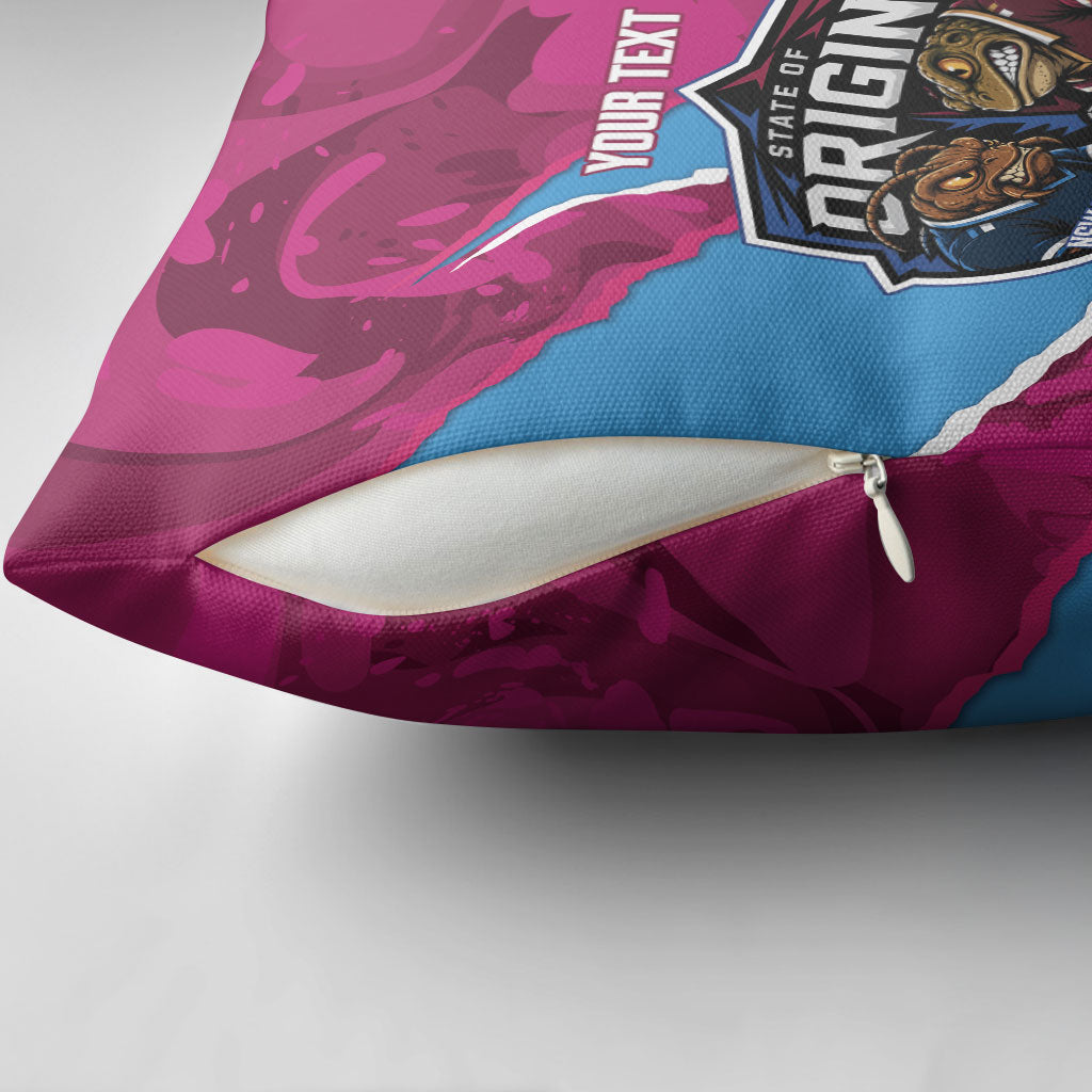 QLD Maroons and NSW Blues Personalised Pillow Cover Cockroaches Cane Toads Together