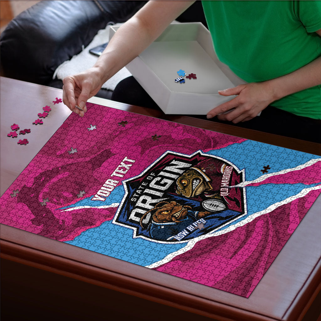 QLD Maroons and NSW Blues Personalised Puzzle Cockroaches Cane Toads Together