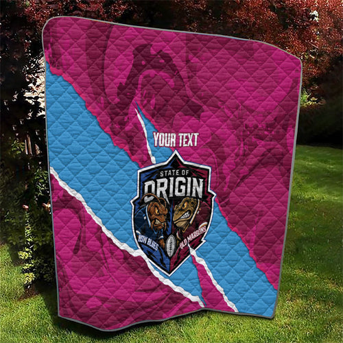 QLD Maroons and NSW Blues Personalised Quilt Cockroaches Cane Toads Together