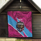 QLD Maroons and NSW Blues Personalised Quilt Cockroaches Cane Toads Together
