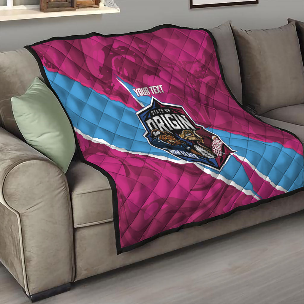 QLD Maroons and NSW Blues Personalised Quilt Cockroaches Cane Toads Together