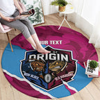 QLD Maroons and NSW Blues Personalised Round Carpet Cockroaches Cane Toads Together