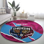 QLD Maroons and NSW Blues Personalised Round Carpet Cockroaches Cane Toads Together