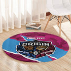 QLD Maroons and NSW Blues Personalised Round Carpet Cockroaches Cane Toads Together