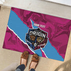 QLD Maroons and NSW Blues Personalised Rubber Doormat Cockroaches Cane Toads Together