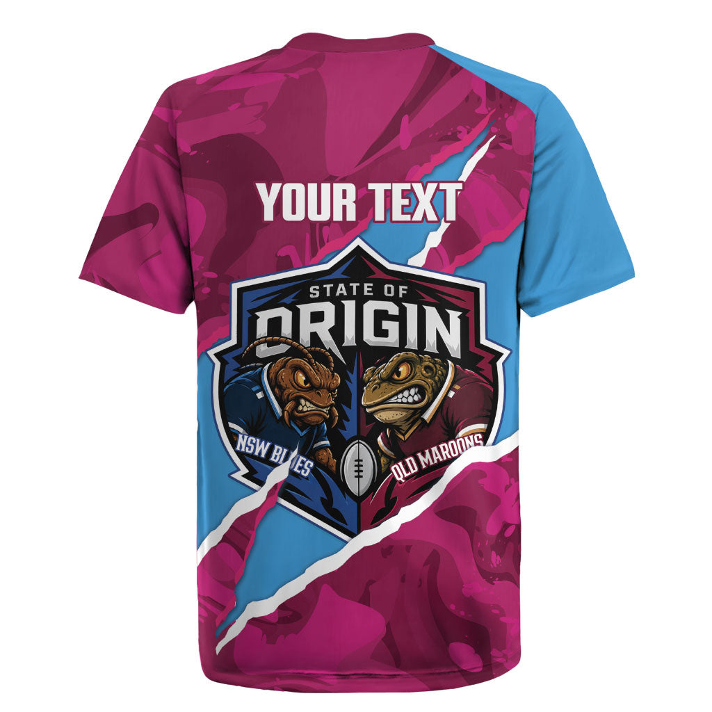 QLD Maroons and NSW Blues Personalised Rugby Jersey Cockroaches Cane Toads Together