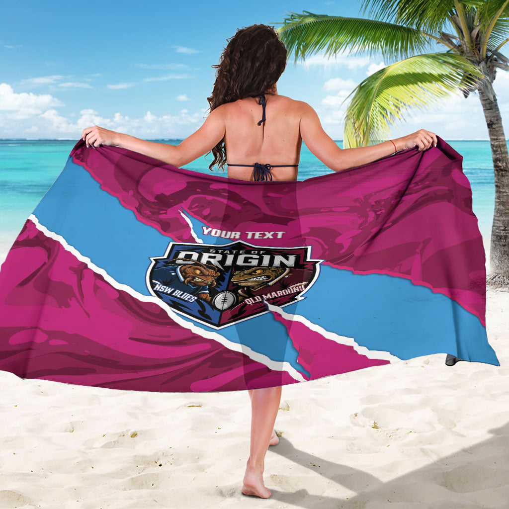 QLD Maroons and NSW Blues Personalised Sarong Cockroaches Cane Toads Together