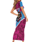 QLD Maroons and NSW Blues Personalised Short Sleeve Bodycon Dress Cockroaches Cane Toads Together