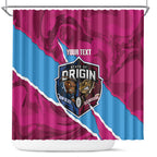 QLD Maroons and NSW Blues Personalised Shower Curtain Cockroaches Cane Toads Together