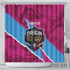QLD Maroons and NSW Blues Personalised Shower Curtain Cockroaches Cane Toads Together