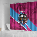 QLD Maroons and NSW Blues Personalised Shower Curtain Cockroaches Cane Toads Together