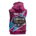 QLD Maroons and NSW Blues Personalised Sleeveless Hoodie Cockroaches Cane Toads Together